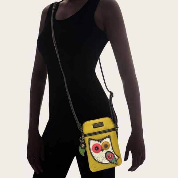 CHALA Owl Cell Phone Crossbody Purse Vegan Leather Handbag - Picture 6 of 9